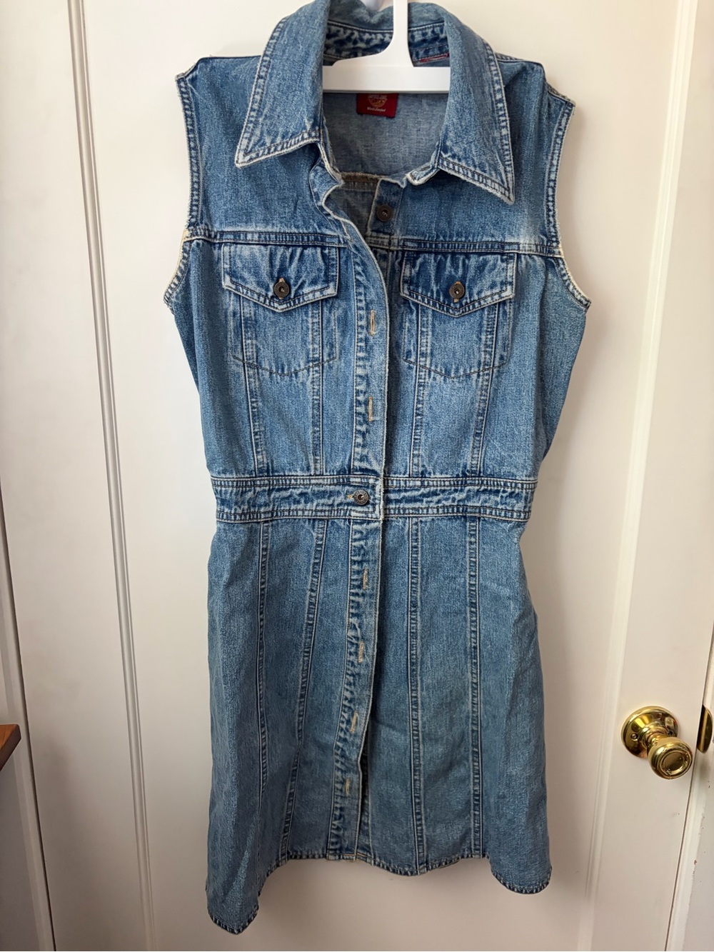 Vintage GAP Blue Jeans Sleeveless Light Wash Denim Mini Dress